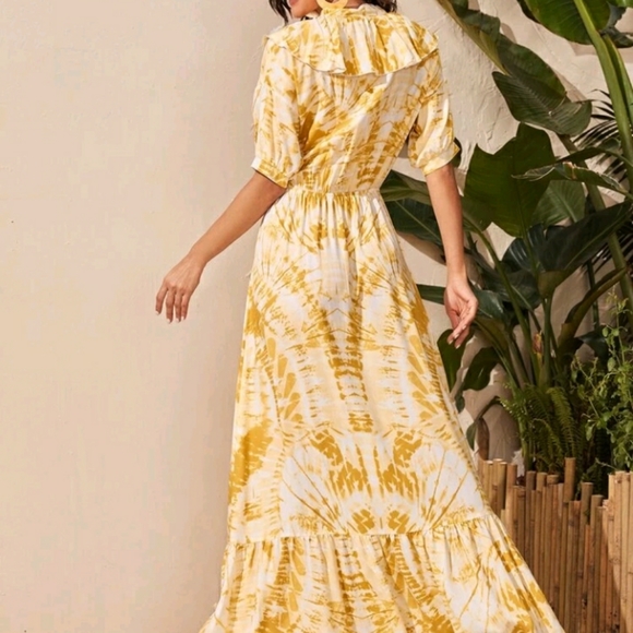 NEW Yellow Tie Dye Maxi Dress - Picture 2 of 7